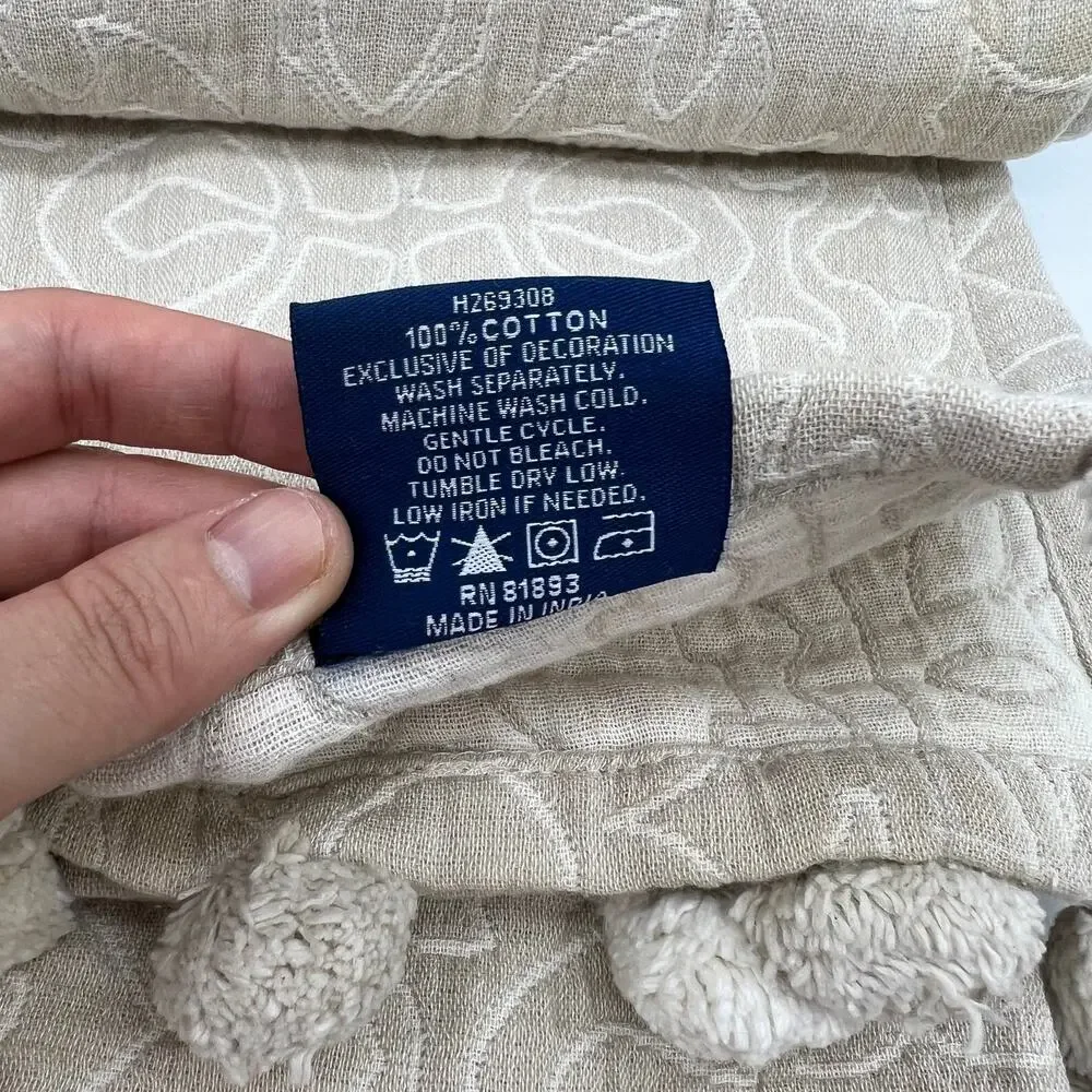 Bright Bazaar by Will Taylor 100% Cotton Jacquard Throw Natural